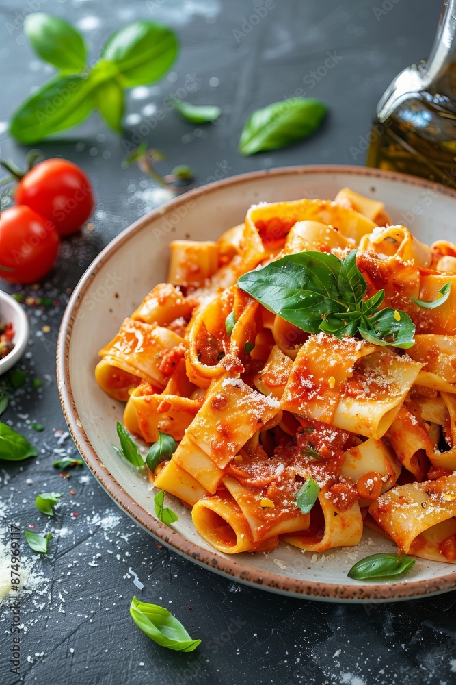 Classic Italian Pasta Dish, Al Dente, Flavorful Sauce, Authentic, Traditional, Italian Trattoria background Classic Italian Pasta Dish, Al Dente, Flavorful Sauce, Authentic, Traditional, Italian Trattoria background