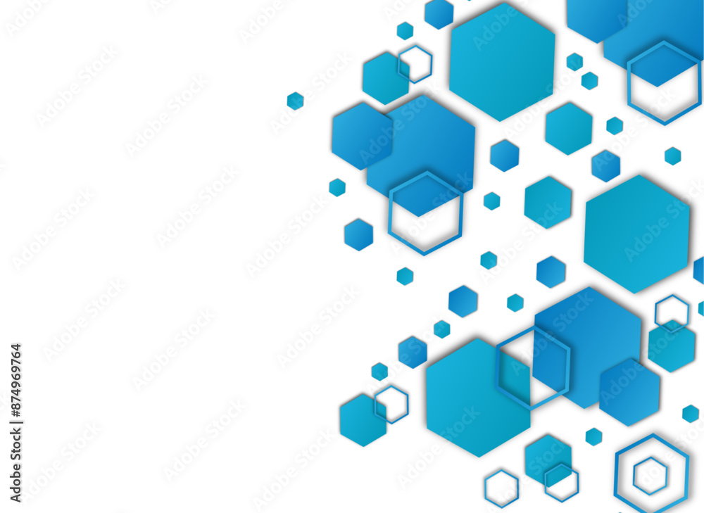 Abstract blue hexagon background