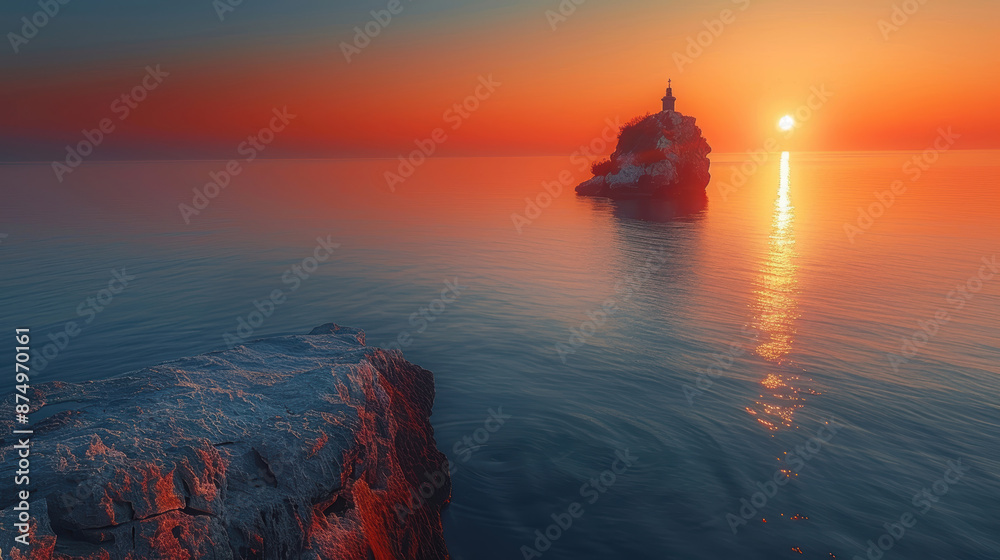 Fototapeta premium sunset by the sea