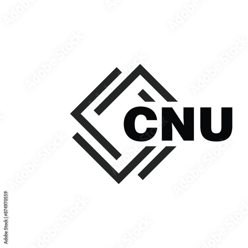 CNU letter logo design on white background. CNU logo. CNU creative initials letter Monogram logo icon concept. CNU letter design photo