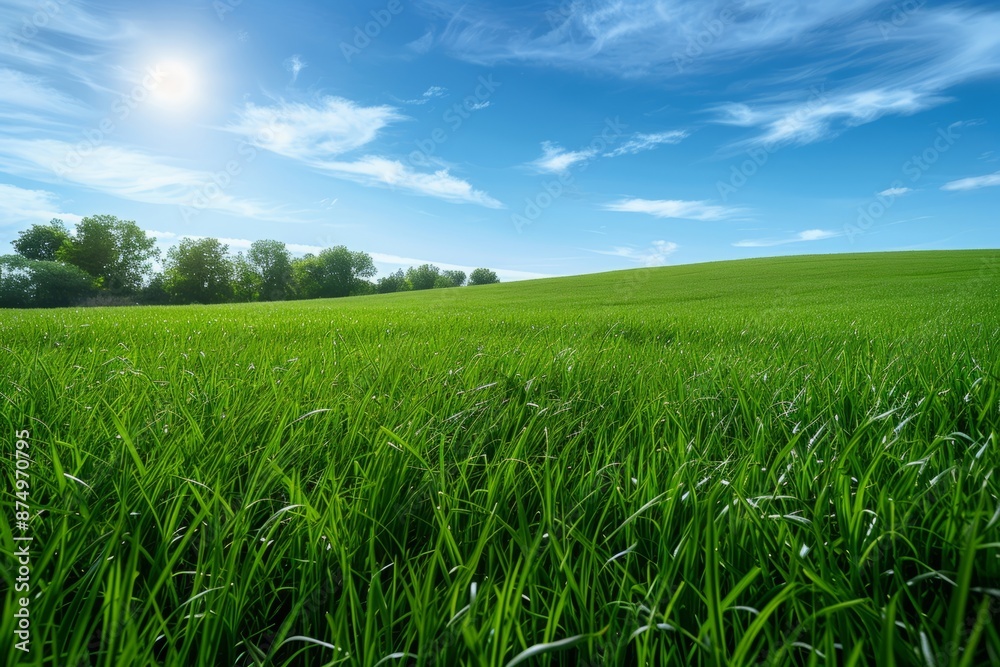 Green Meadow Under a Blue Sky Green Meadow Under a Blue Sky