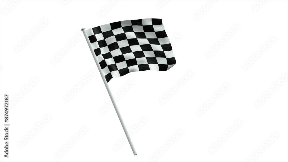 drapeau à damier agité de gauche à droite - rendu 3D - 4K 60 fps	
