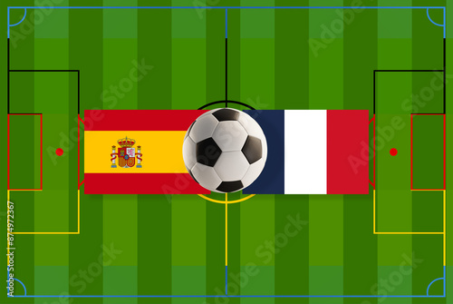 flag of Spain and France, s...