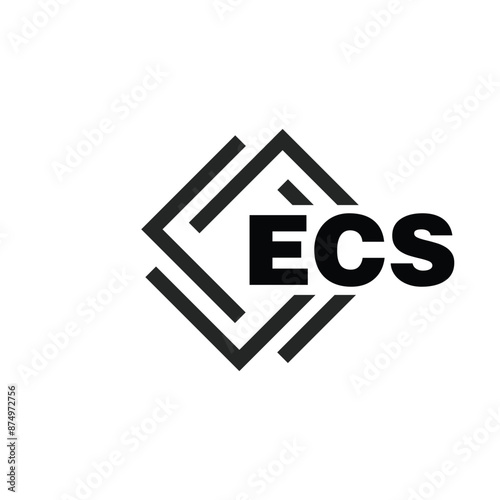 ECS letter logo design on white background. ECS logo. ECS creative initials letter Monogram logo icon concept. ECS letter design