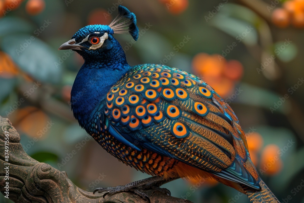 Obraz premium A dynamic highly, cobalt backdrop with a solid peacock blue color