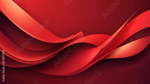 Red abstract background. Dynamic shapes composition.