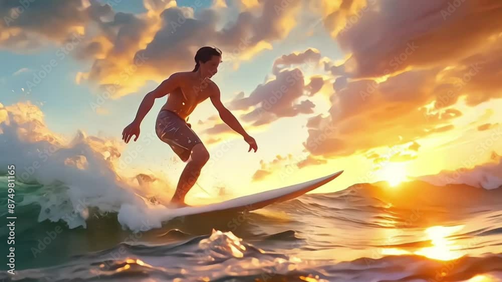Surfer at sunset Surfer at sunset