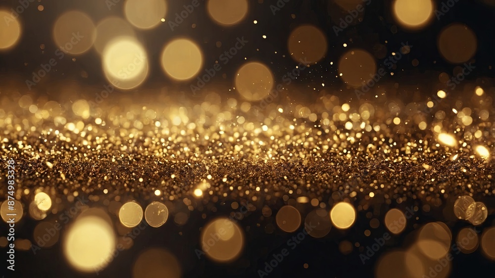 Golden bokeh light particles background Defocused. Golden bokeh light particles background Defocused.