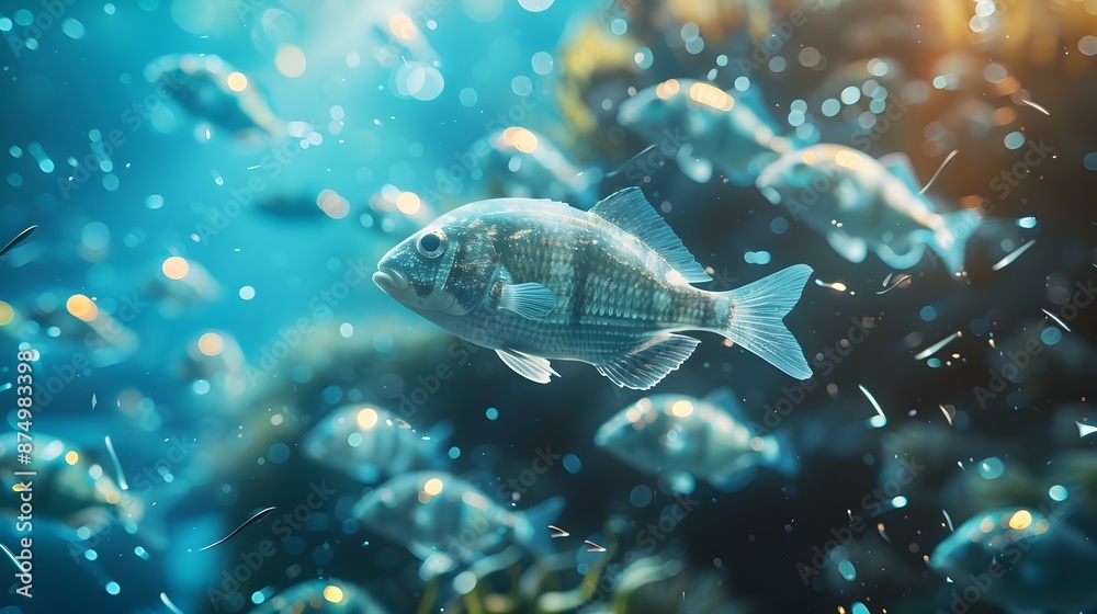 Fototapeta premium Sustainable Fisheries Management Ensuring Balanced Aquatic Ecosystems Through Advanced Technology and Data Driven Practices
