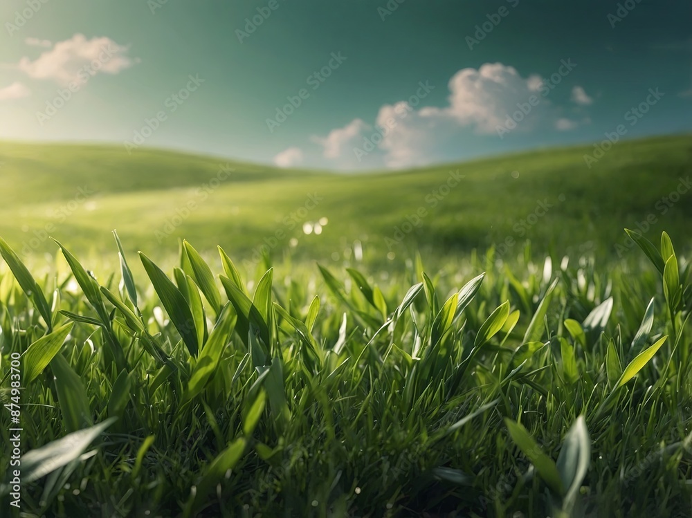 Fototapeta premium art abstract spring background or summer background with fresh green.