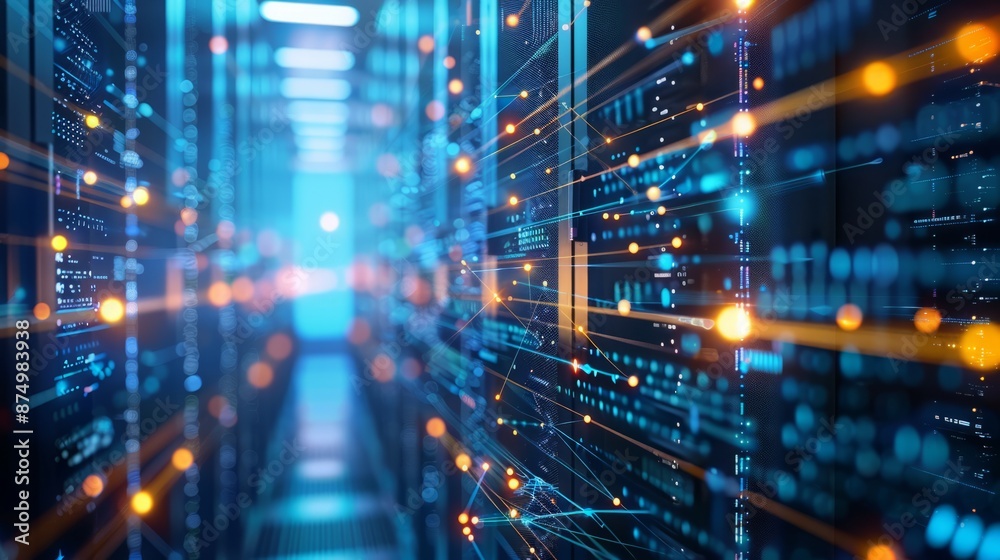 Fototapeta premium High-tech digital data connection system