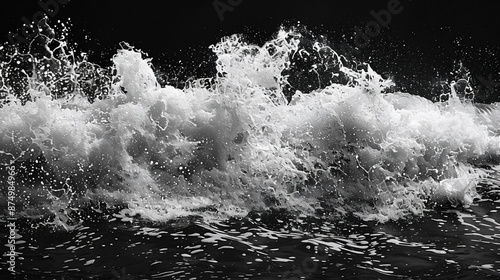 Wallpaper Mural モノクロの砂浜と波 Torontodigital.ca