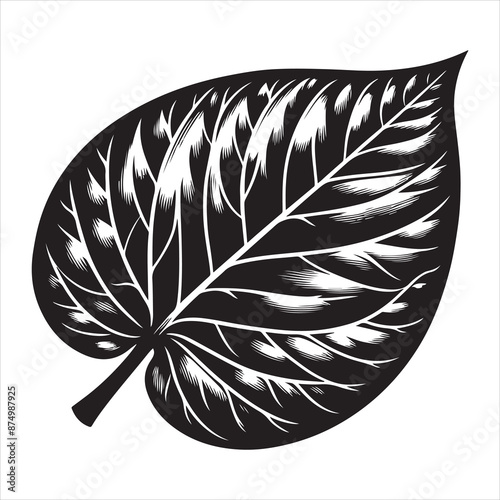 betel leave silhouette, vector black color silhouette 