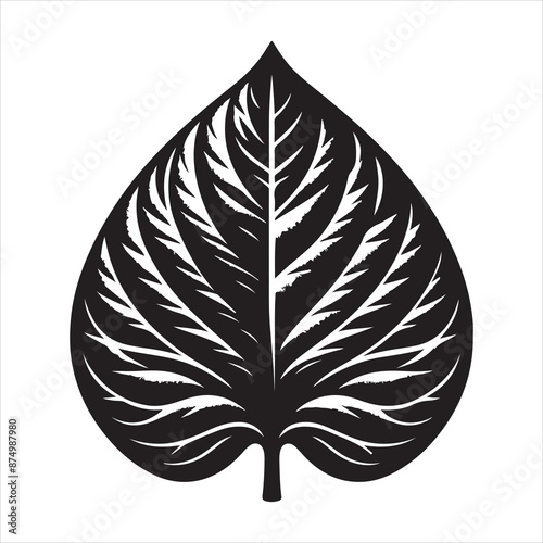 betel leave silhouette, vector black color silhouette 
