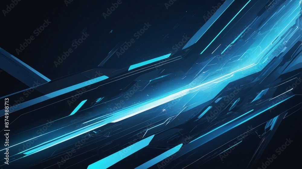 Futuristic technology concept of blue and white abstract background. generative ai. Futuristic technology concept of blue and white abstract background. generative ai.