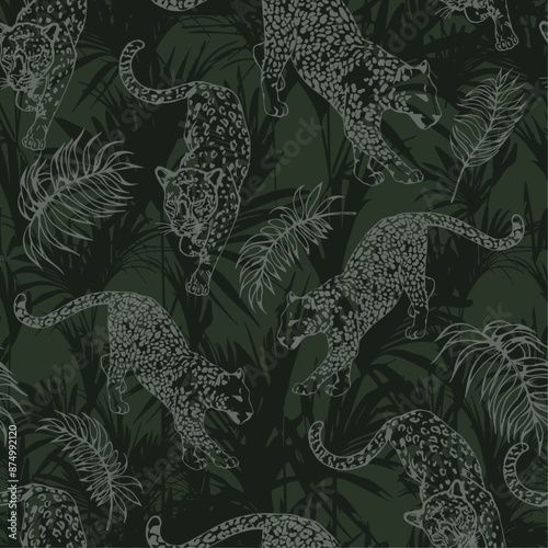 pattern, seamless pattern, tropical pattern, leopards, leopard, tropic print, tropic, tropical, tropicical print, print,  tropic leaves