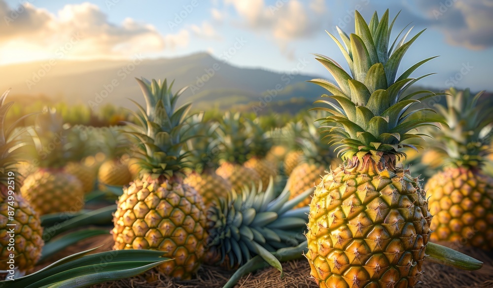 Pineapple Plantation at Sunset Pineapple Plantation at Sunset