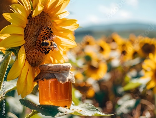 Sunflower Honey Harvest   Connection to Nature s Sweetness photo