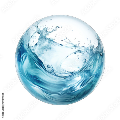 rounder water splash over transparent background