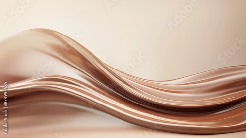 Flowing chocolate waves, high shutter speed, soft light, side view, fluid style