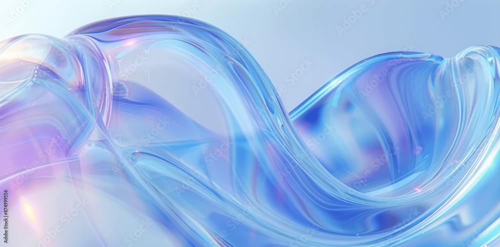 Iridescent Liquid Glass Heart Abstract Background 3D Render Iridescent Liquid Glass Heart Abstract Background 3D Render