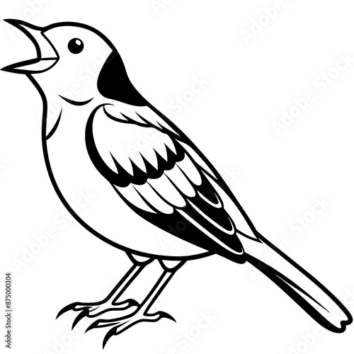 bird with a branch vector illustration