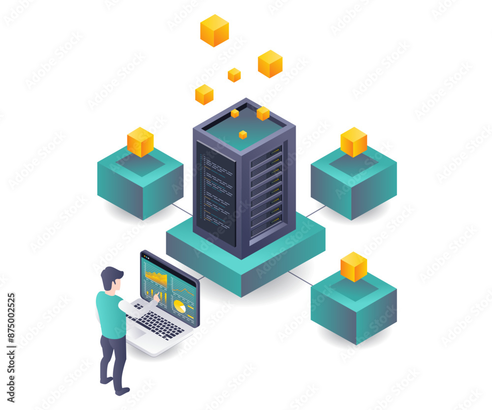 Workers processing data analysis of blockchain server technology Workers processing data analysis of blockchain server technology