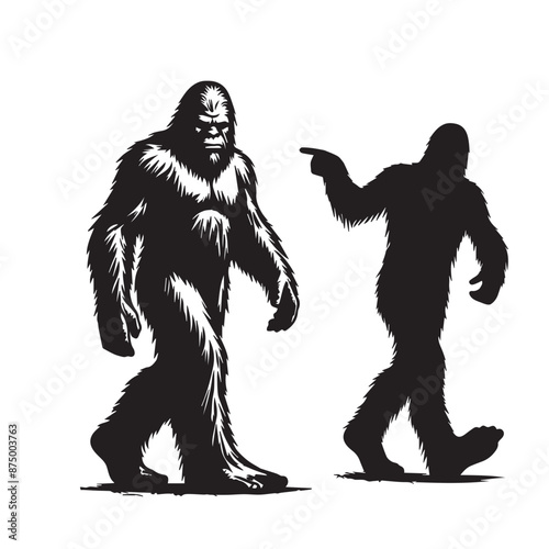 bigfoot silhouette image -silhouette transparent bigfoot -premium vector of bogfoot