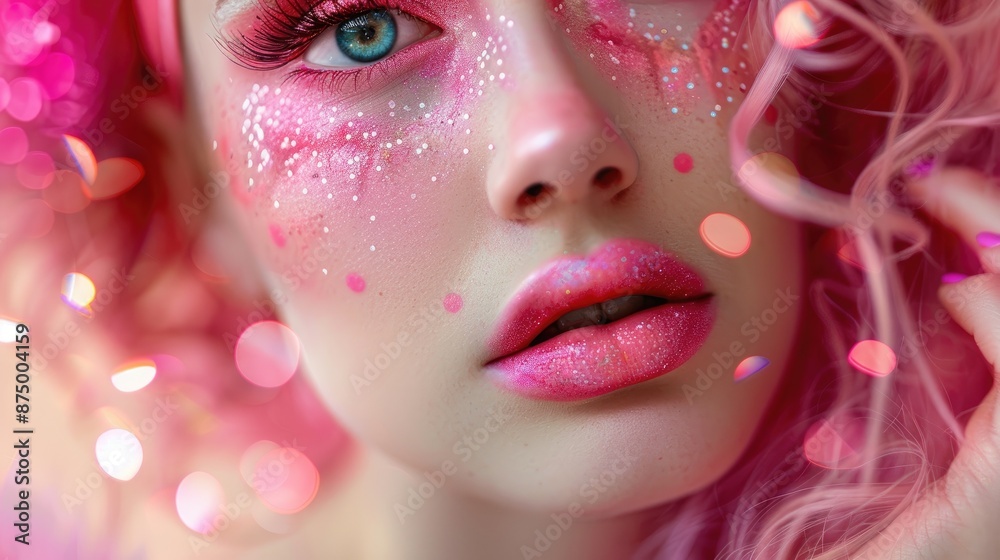 Pink themed makeup