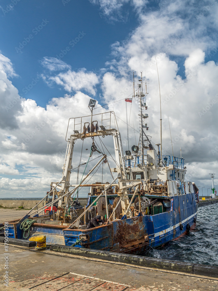 Cutter berthed at the harbour, Jastarnia, Poland Cutter berthed at the harbour, Jastarnia, Poland