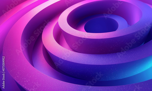 Three-dimensional Abstract Rings Background in Purple and Blue with Gradient Colors and Modern Design