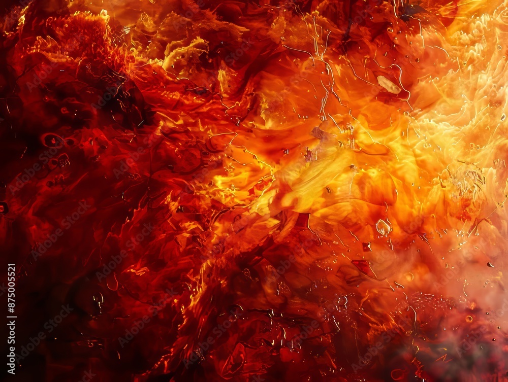 Volcanic Lava Abstract BackgroundFiery Red Tones and Flowing Texture. Volcanic Lava Abstract BackgroundFiery Red Tones and Flowing Texture.