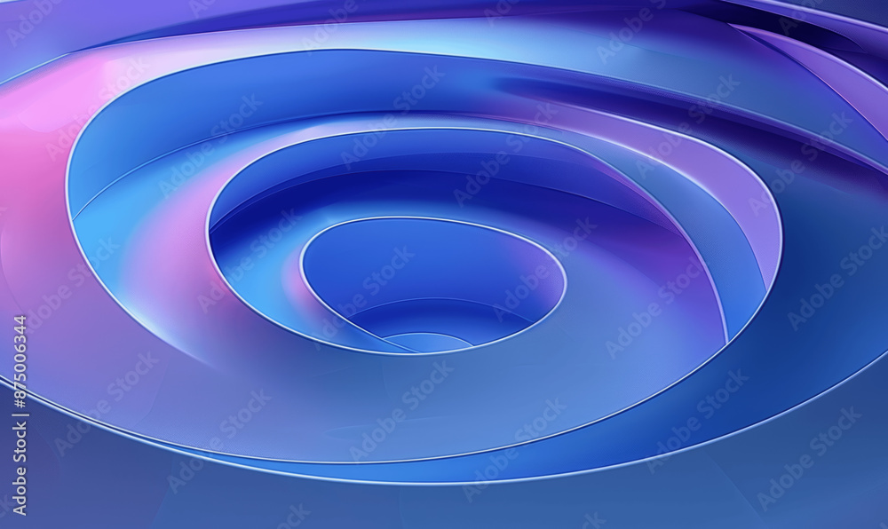3D Render of Abstract Blue Purple Rings on Gradient Background 3D Render of Abstract Blue Purple Rings on Gradient Background