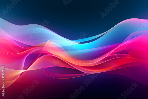 Abstract Flowing Colorful Streams Isolated on Black Background.