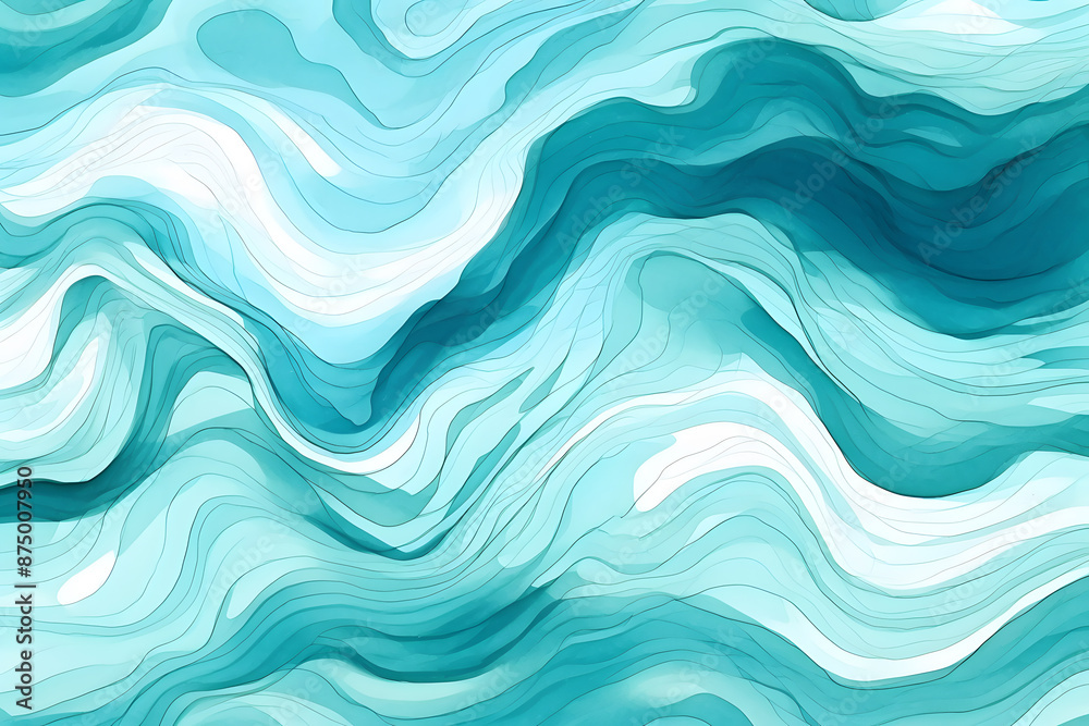 Abstract Colorful Green Illustration With Flowing Waves. Abstract Colorful Green Illustration With Flowing Waves.