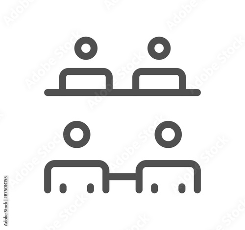 Business people icon outline and linear vector.	
