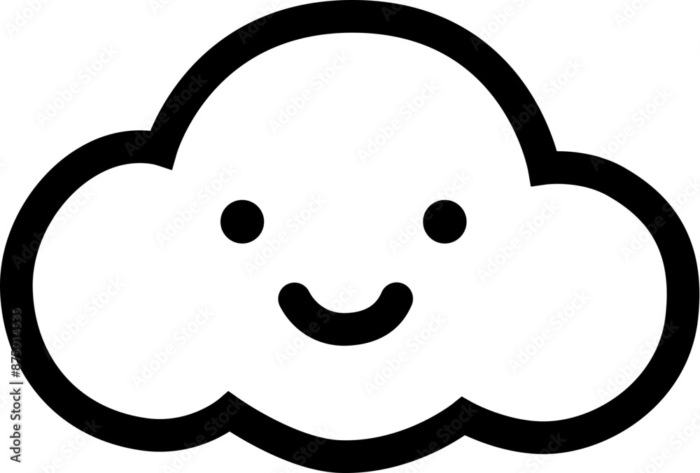 cloud character drawn in black cloud character drawn in black