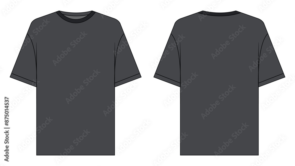 T-shirt vector template set mock up isolated on white background. flat technical drawing template. Unisex T-Shirt illustration, colorful front and back view, white. T-shirt Mock up Front and back. T-shirt vector template set mock up isolated on white background. flat technical drawing template. Unisex T-Shirt illustration, colorful front and back view, white. T-shirt Mock up Front and back.