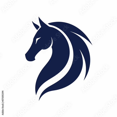 horse head  black silhouette vector design