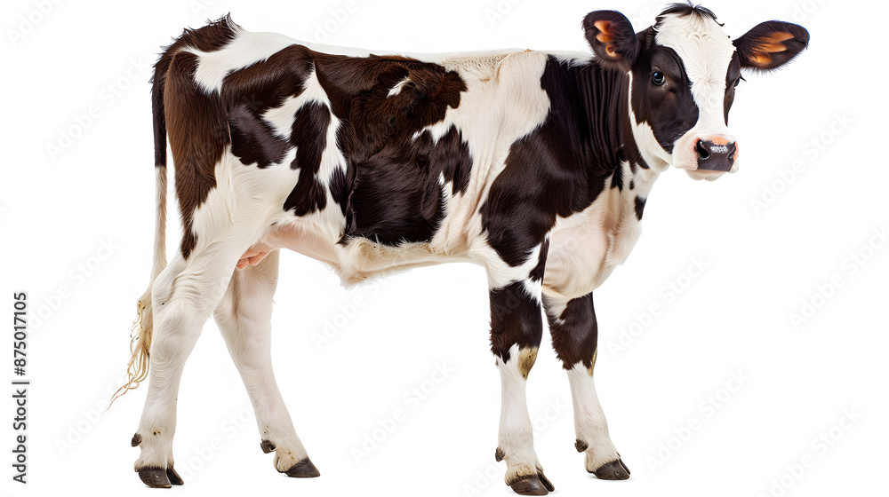 black and white cow isolated on a white background black and white cow isolated on a white background