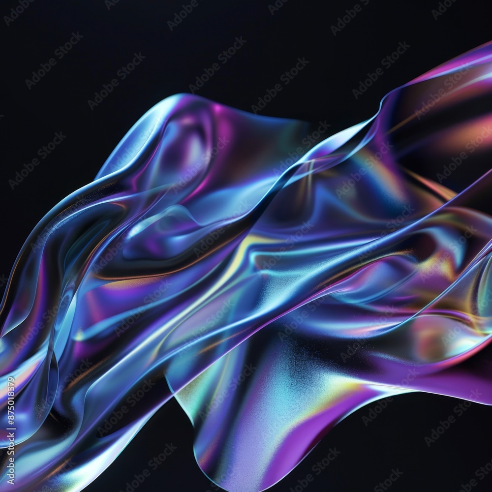 Abstract iridescent flowing liquid in a dark background Abstract iridescent flowing liquid in a dark background