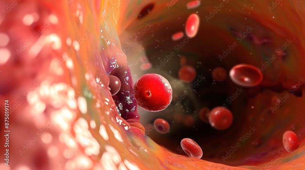 Gastrointestinal Ulcer Visualization, Illustrating Stomach or Intestinal Lesion and Medical Treatment Concept