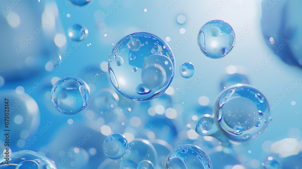 Molecule and Blue. cosmetics liquid ball background, 3d rendering. Molecule and Blue. cosmetics liquid ball background, 3d rendering.