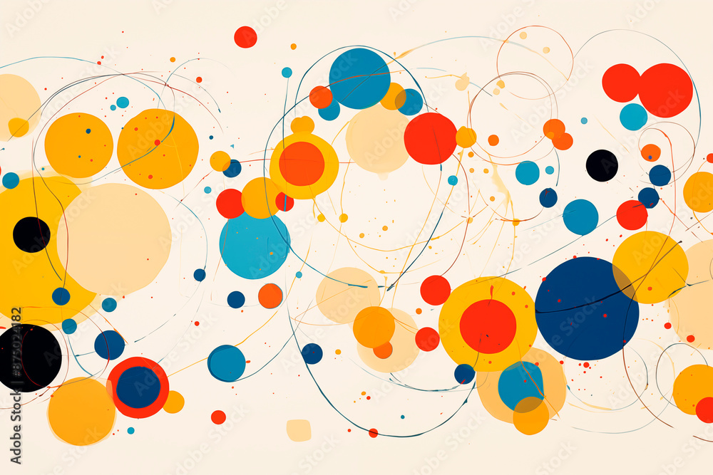 An abstract modern art background featuring colorful circles in a dynamic and vibrant design. The geometric pattern is playful and artistic, creating a lively and energetic visual composition. An abstract modern art background featuring colorful circles in a dynamic and vibrant design. The geometric pattern is playful and artistic, creating a lively and energetic visual composition.