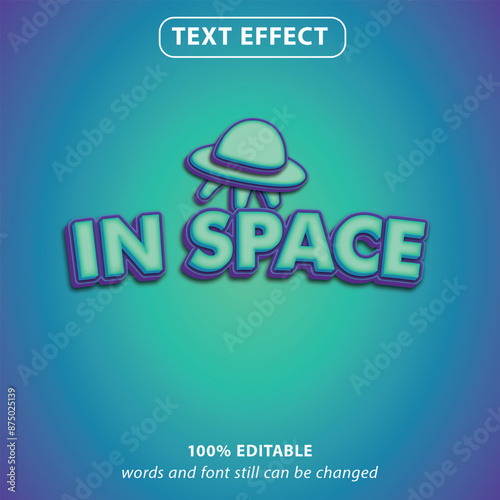 in space graphic text effect, changeable word for your design