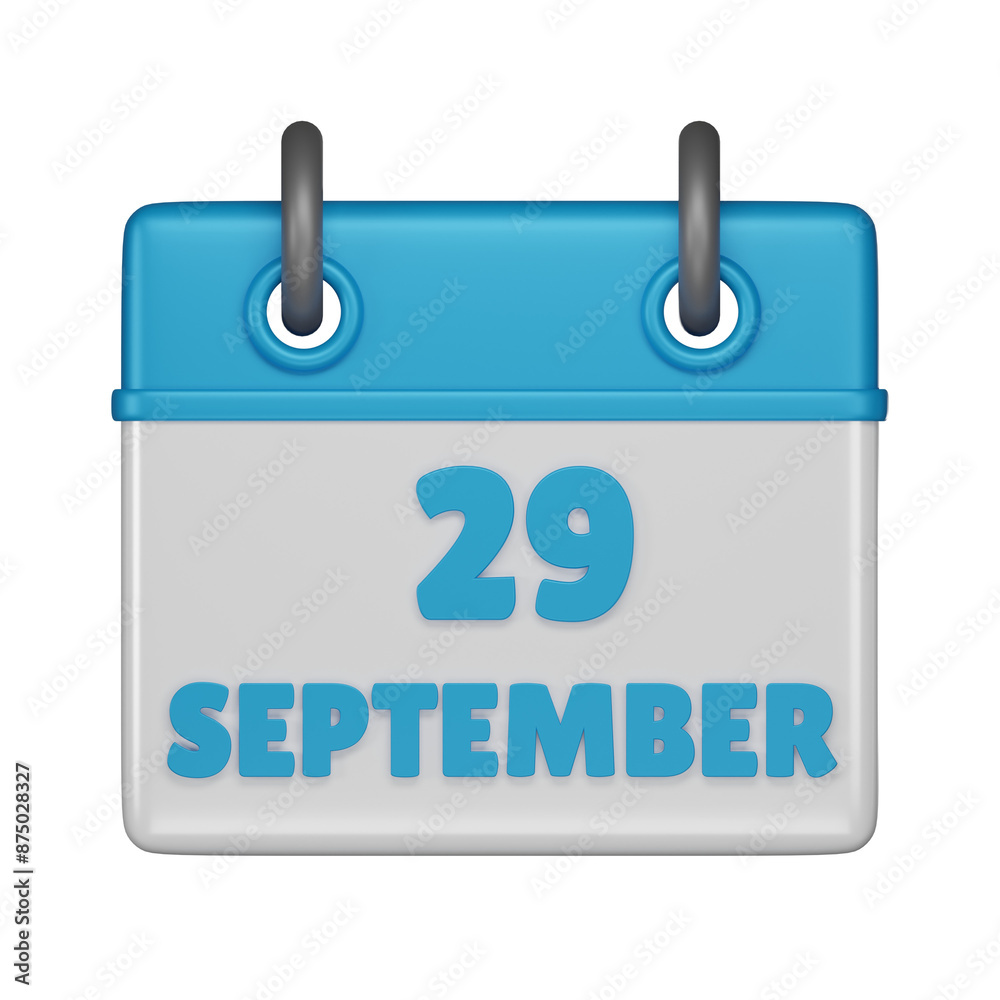 29 September calendar 3d icon 29 September calendar 3d icon