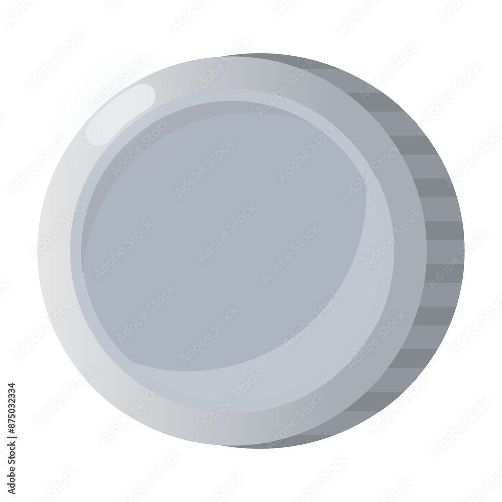 Silver money coin icon. Cartoon vector illustration for games or apps. Silver money coin icon. Cartoon vector illustration for games or apps.