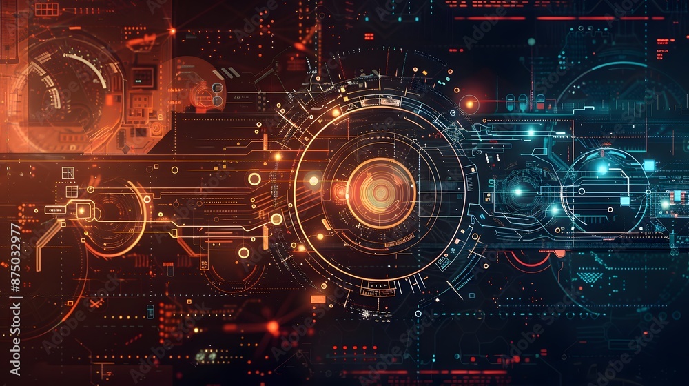 Abstract sci-fi technology patterns with a minimal approach