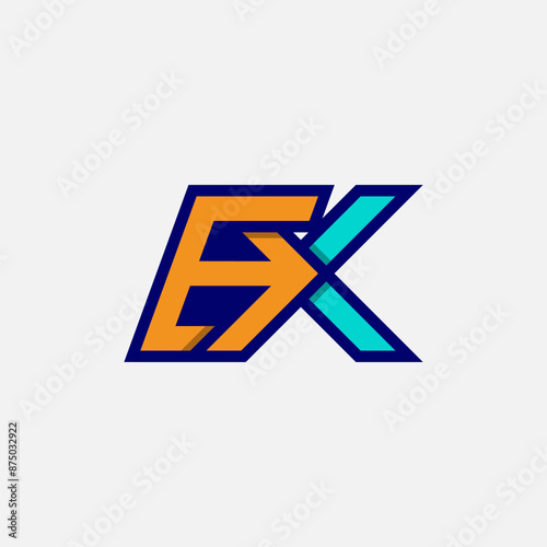 Initial Letter EX or XE Logo, Monogram Logo letter E with X combination, design logo template element, vector illustration