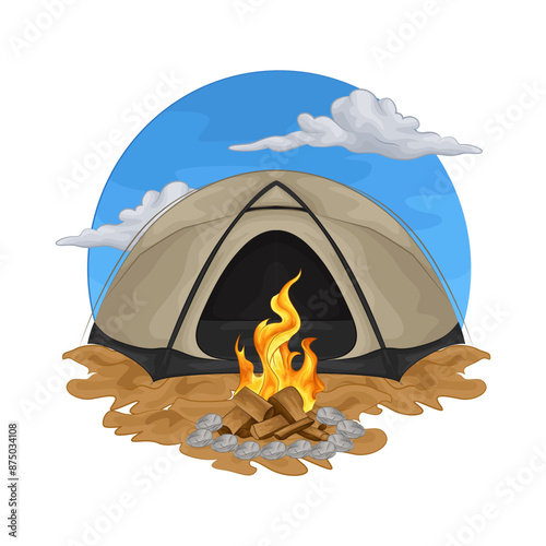 Illustration of camping tent 